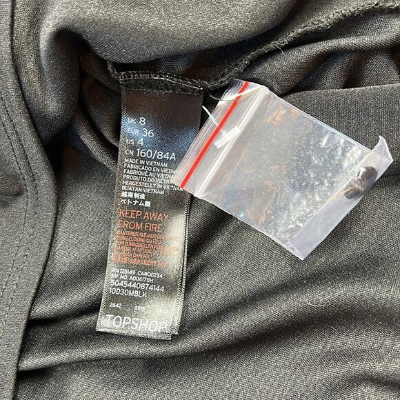 Topshop black velvet and polka dot little black cocktail party dress, size 4 - Picture 10 of 11